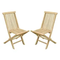 chaise de jardin teck'line lot de 2 chaises pliantes jenae teck premium