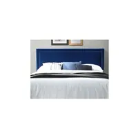 tête de lit vente-unique tête de lit finition cloutée alvise - tissu effet velours - 170 cm - bleu marine