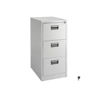 armoire de bureau tectake armoire métallique de classement avec 3 tiroirs 62,4x46x102,8cm - gris