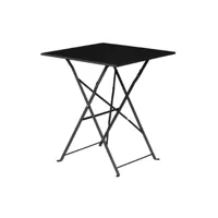 ensemble table et chaises de jardin bolero table de terrasse noire en acier carrée 600 mm - - 600x600x710mm