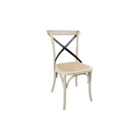 chaise de jardin bolero chaise bistro avec dossier croisé sable - x 2