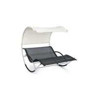 chaise longue à bascule - the big easy - transat - 2 personnes - bain de soleil - 350kg max. - imperméable - anti uv - tubes d'acier - toile de