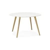 table de cuisine ronde 'amy' blanche style scandinave - ø 120 cm