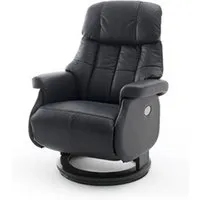 fauteuil de relaxation pegane fauteuil relax en cuir coloris noir - 82 x 111 x 86 cm --