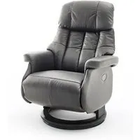 fauteuil de relaxation pegane fauteuil relax en cuir coloris gris foncé / noir - 82 x 111 x 86 cm --