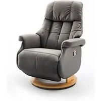 fauteuil de relaxation pegane fauteuil relax en cuir coloris gris foncé / naturel - 77 x 111 x 86 cm --