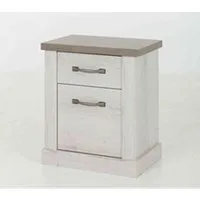 chevet 1 tiroir 1 porte en bois chêne blanchi et béton - ch5050
