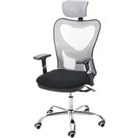 chaise de bureau hwc-f13 charge max. 150kg tissu noir gris