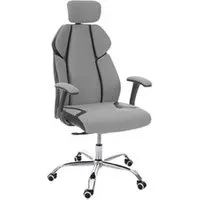 fauteuil de bureau mendler chaise de bureau hwc-f12, chaise pivotante, tissu + similicuir gris/noir