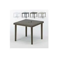 - tables bar en poly rotin carrées 90x90 grand soleil boheme 12 pcs, couleur: marron