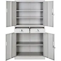 armoire métallique de classement avec 2 tiroirs 40 x 90 x 180 cm - gris
