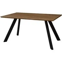 table à manger habitat et jardin table repas manhattan chêne / noir - 160 x 90 x 75,5 cm