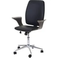fauteuil de bureau mendler chaise de bureau hwc-c54 bois courbé similicuir design bois de noyer tissu noir