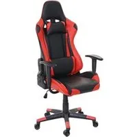 fauteuil de bureau mendler chaise de bureau hwc-d25 charge maximale de 150kg similicuir noir rouge