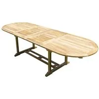 table de jardin teck'line table nayan ovale 200-300x100x75 teck premium