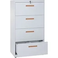 armoire de bureau mendler meuble pour dossiers suspendus boston a10, acier, 132x76x46 cm, blanc