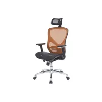 fauteuil de bureau mendler chaise de bureau hwc-a61, chaise pivotante, tissu iso9001 noir/orange