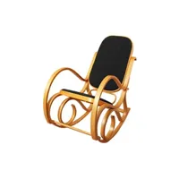 chaise mendler fauteuil à bascule m41 aspect chêne assise en similicuir noir