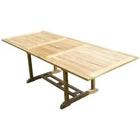 table de jardin teck'line table astana rectangle 180-240x100x75 teck premium