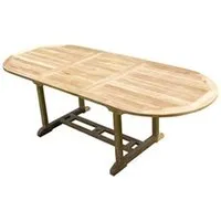 table de jardin teck'line table milana ovale 180-240x100x75 teck premium
