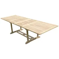 table de jardin teck'line table kirang rectangle 200-300x100x75 teck premium