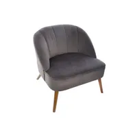 chaise de jardin atmosphera fauteuil velours naova gris