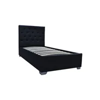 lit simple avec coffre tino - 90 × 190 cm - noir