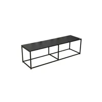 meubles tv urban living - meuble tv design en métal madison - l. 140 x h. 40 cm - noir - madison