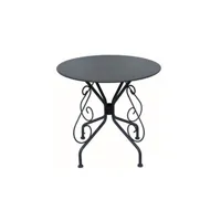 salon de jardin vente-unique table de jardin d.80 cm en métal façon fer forgé - anthracite - guermantes de mylia