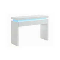console vente-unique console emerson ii - leds - 2 tiroirs - mdf laqué blanc
