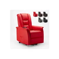 - fauteuil de relaxation avec système d'inclinaison en simili-cuir design joanna fix, couleur: rouge