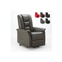 - fauteuil de relaxation avec système d'inclinaison en simili-cuir design joanna fix, couleur: gris