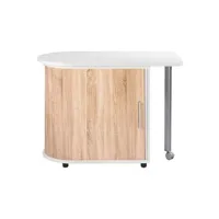 bureau droit beaux meubles pas chers bureau informatique blanc et table pivotante - chêne naturel - l 105 x l 55 x h 74.7 cm -
