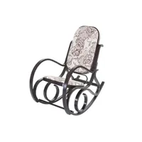 fauteuil à bascule m41, rocking-chair en bois jacquard brun