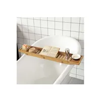 coffre de rangement sobuy  frg212-n pont de baignoire en bambou porte savon et gel douche serviteur de baignoire l80cmxp15cmxh4cm