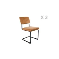 - lot de 2 chaises cantilevers design velours keen - marron terracotta - keen