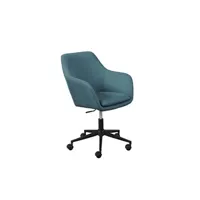 fauteuil de bureau altobuy valka - fauteuil de bureau sur roulettes tissu bleu canard -