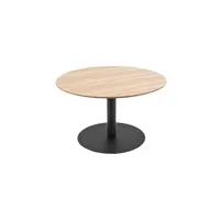 table basse leitmotiv - table basse ronde design dot - diam. 60 x h. 35 cm - marron chêne - dot