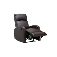 fauteuil de relaxation vente-unique fauteuil relax en simili isao - marron