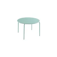 table de jardin vente-unique.com table ronde de jardin d.110cm en métal - vert amande - mirmande de mylia