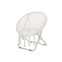 fauteuil de jardin outsunny loveuse fauteuil rond de jardin fauteuil lune papasan pliable grand confort macramé coton polyester beige