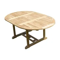 table de jardin teck'line table sawah ronde/ovale 120-180x120x75 teck premium
