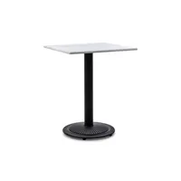table de bistrot - - style art nouveau - 60 x 72 x 60 cm - plateau rond marbre blanc - pied rond