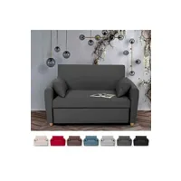 lit gigogne generique modus sofà - canapé-lit gigogne 2 places, design moderne en tissu porto rico, couleur: gris foncé
