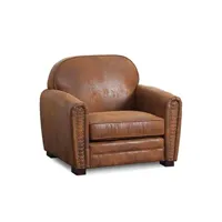 fauteuil de salon non renseigné fauteuil club tissu marron vintage havane