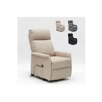 - fauteuil relax electrique avec système releveur pour personnes agées giorgia fx, couleur: beige