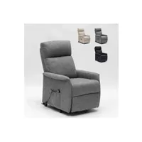 - fauteuil relax electrique avec système releveur pour personnes agées giorgia fx, couleur: gris