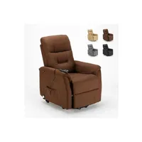 - siège élévateur électrique inclinable en tissu marie et roues pour personnes âgées, couleur: marron