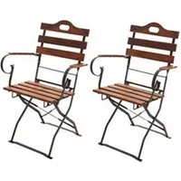 chaise de jardin mendler 2x chaise de jardin hwc-j40, chaise de jardin pliante, acacia certifié fsc brun