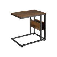 table d'appoint tectake table d'appoint wigan 55x36,5x60cm - bois foncé industriel, rustique